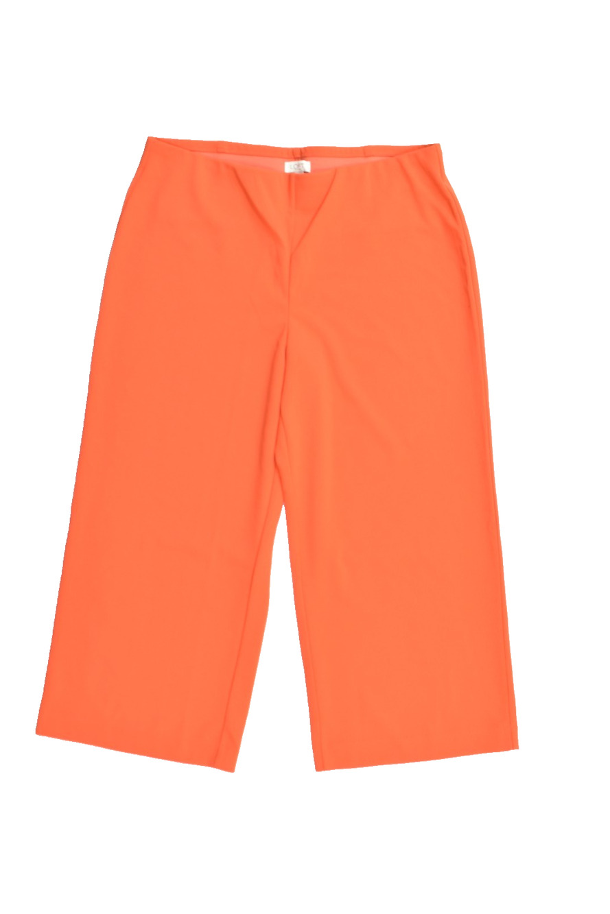 LOFT Petites LP Orange Crop Wide Leg Culotte Pants Stretch Elastic Waist